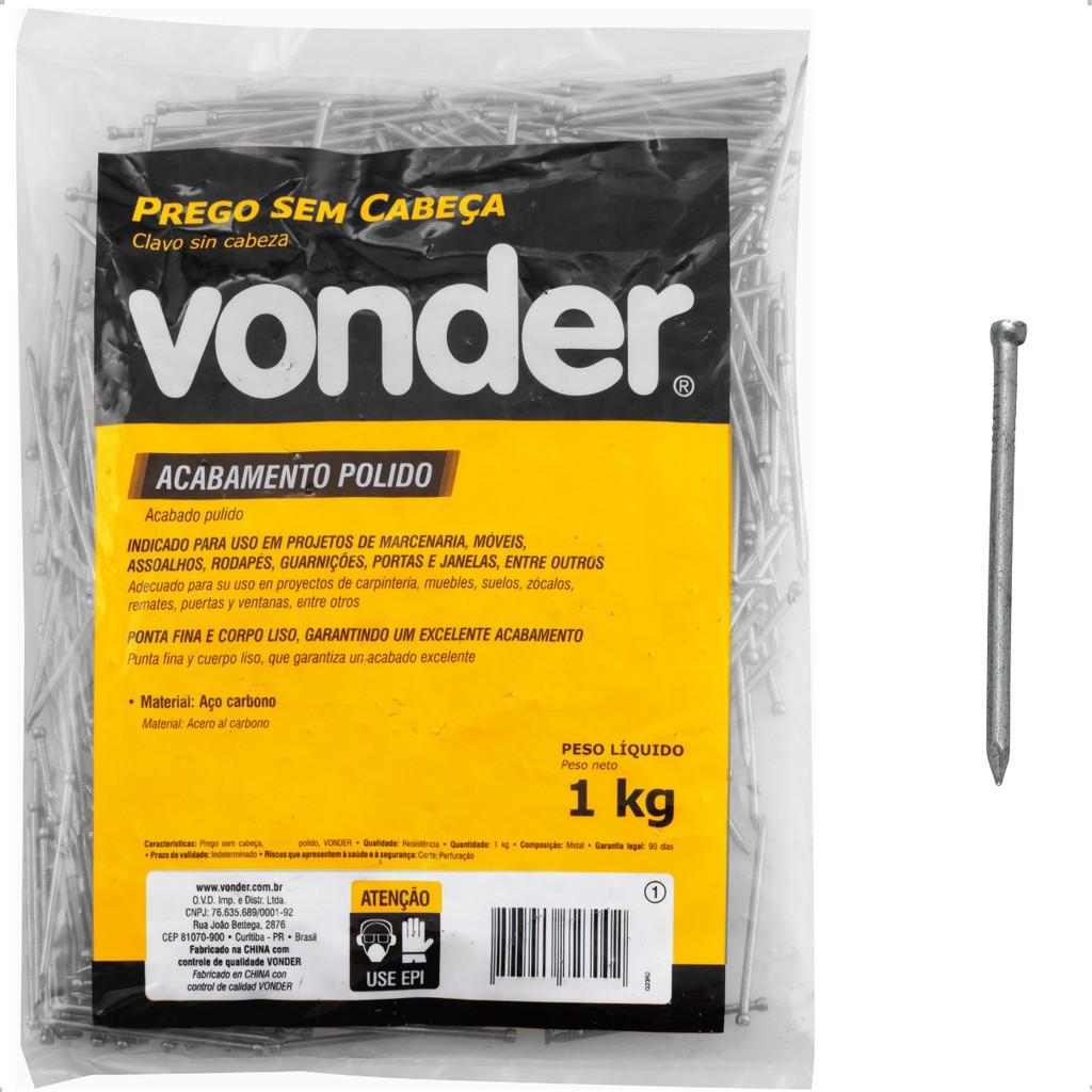 Prego Sem Cabeça 9x12 Vonder: Acabamento Impecável