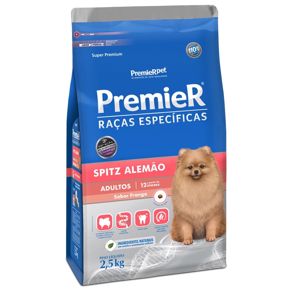 Premier Spitz Alemão: Ração Ideal para Adultos 2,5kg