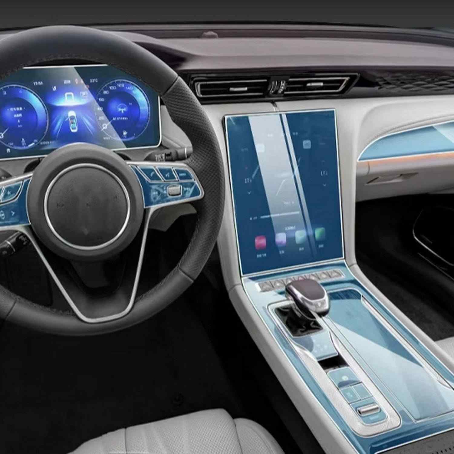 Proteção Premium para Central Multimídia FAW HONGQI OUSADO 2023-2024: Película TPU Anti-Risco XIUXIYING