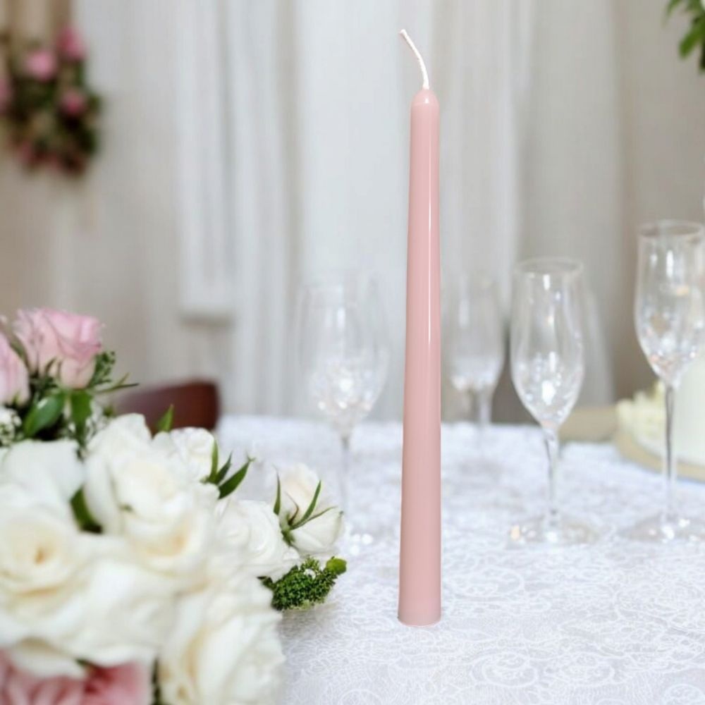 Velas Rosa Chá: Kit 10 Palitos 26cm Premium ✨