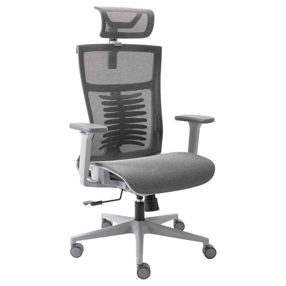 Cadeira de Escritório Elements Vertta Pro Cinza Full Mesh - Design Ergonômico Premium