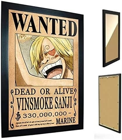 Quadro Decorativo Vinsmoke One Piece - Poster Wanted com Moldura Premium A4