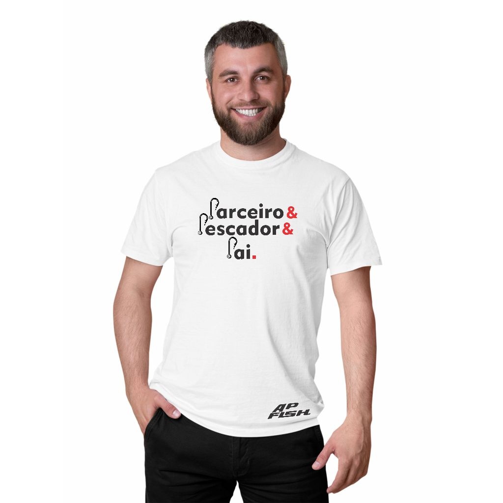Camiseta Pescador e Pai: Algodão Premium 🎣
