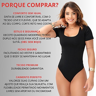 Body Decote Quadrado Bori: Conforto Premium ✨