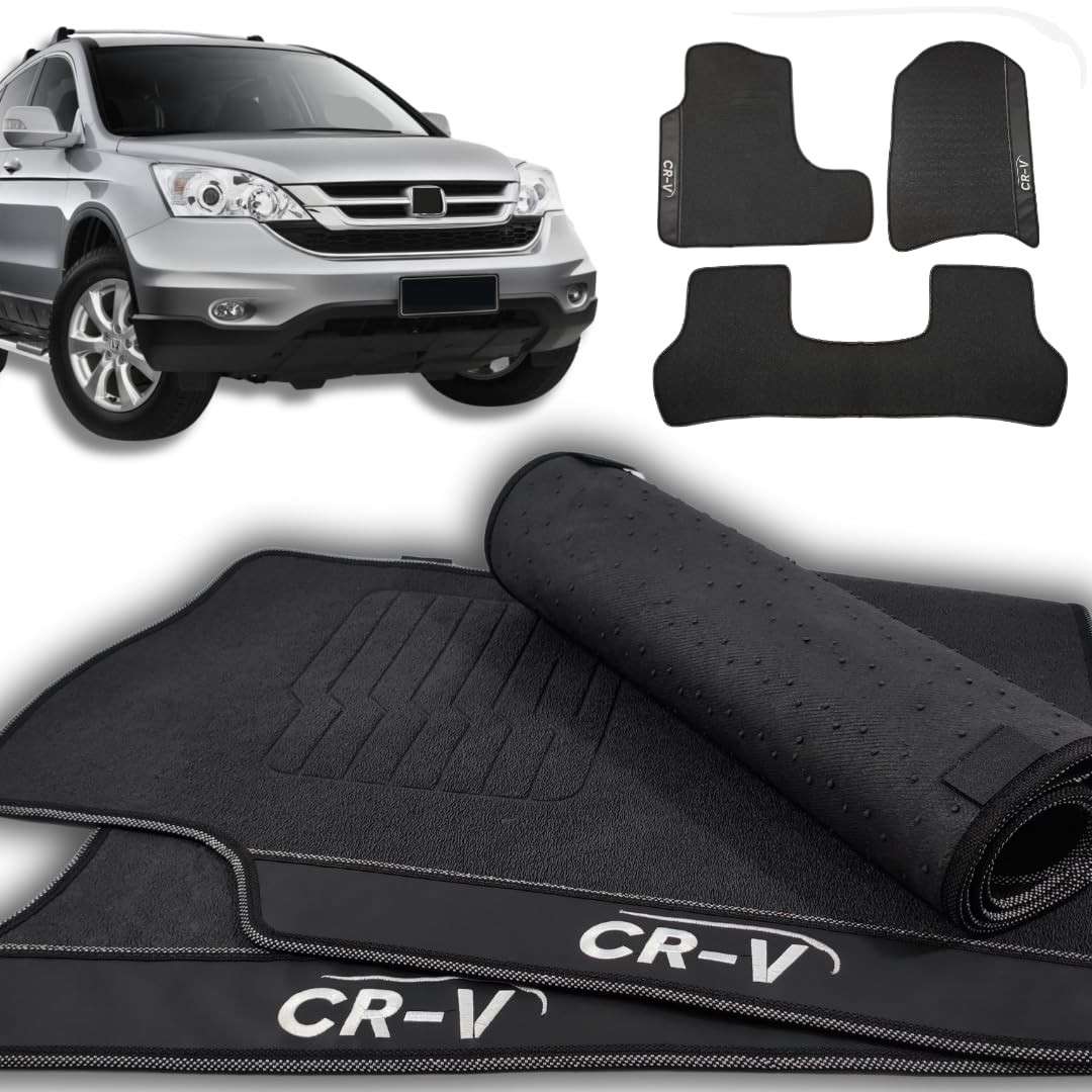 Jogo de Tapetes Premium Emborrachado para Honda CRV LX/EXL (2007-2011) - Personalizado e Durável