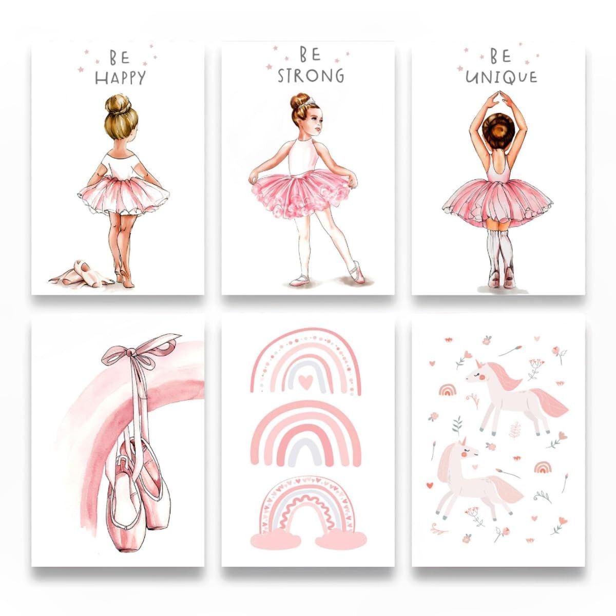 Quadro Decorativo Bailarina - Quadro Infantil para Quarto de Menina com Moldura Premium