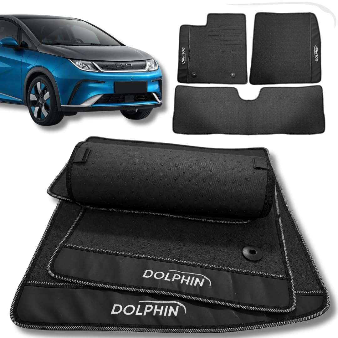Jogo de Tapetes Premium Emborrachado Impermeável para Dolphin 2023-2025 - 3 Peças