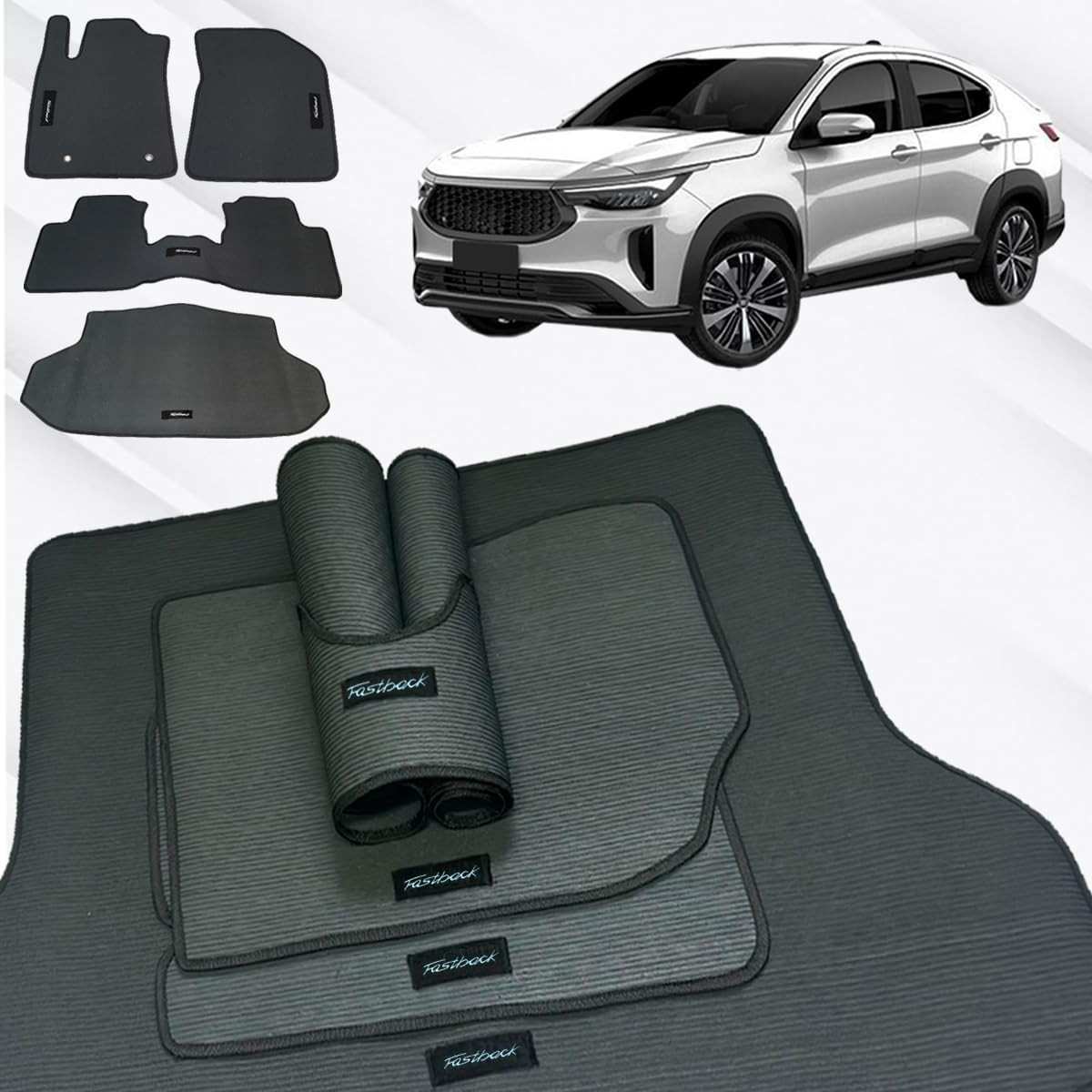 Tapete de Borracha Premium para FastBack Traseiro Inteiriço e Porta Malas - Proteção e Estilo