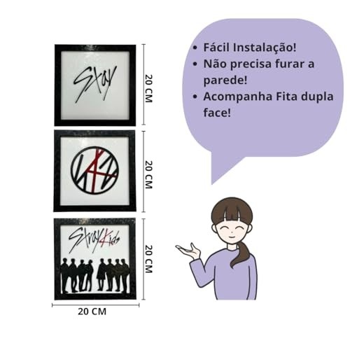 Kit 3 Quadros Decorativos Stray Kids - Design Premium para Fãs K-pop