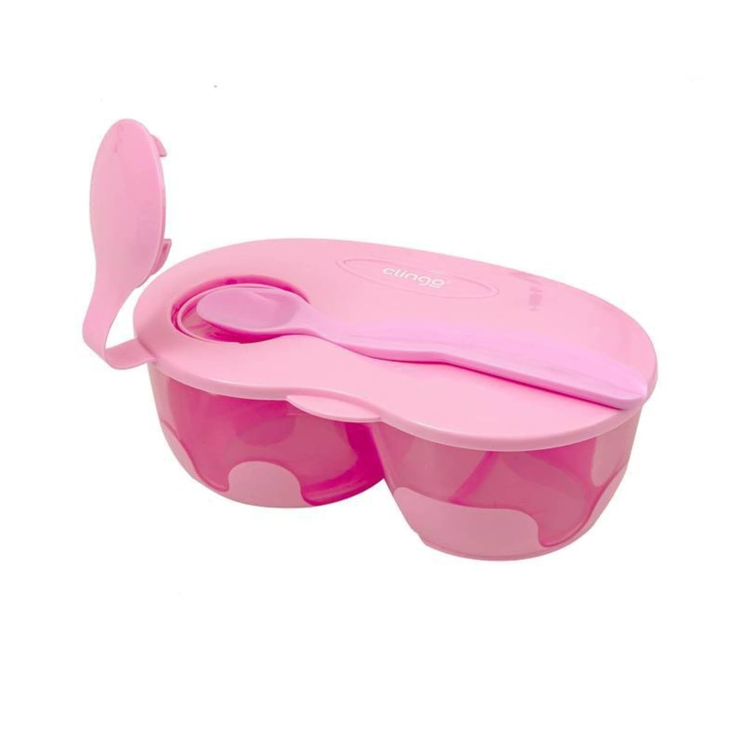 Bowl com Tampa e Divisória Rosa Premium - Clingo | Ideal para Refeições Saudáveis