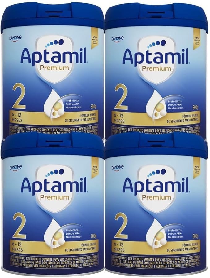Fórmula Infantil Aptamil Premium 2 800g - Kit 4 latas