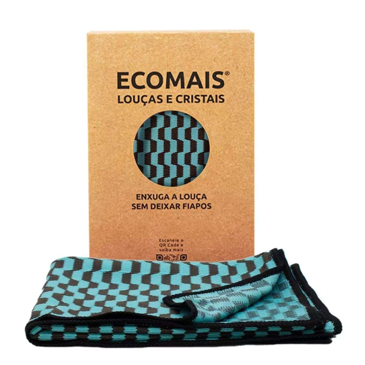 Pano de Limpeza Ákora Premium para Louças e Cristais - Azul e Preto