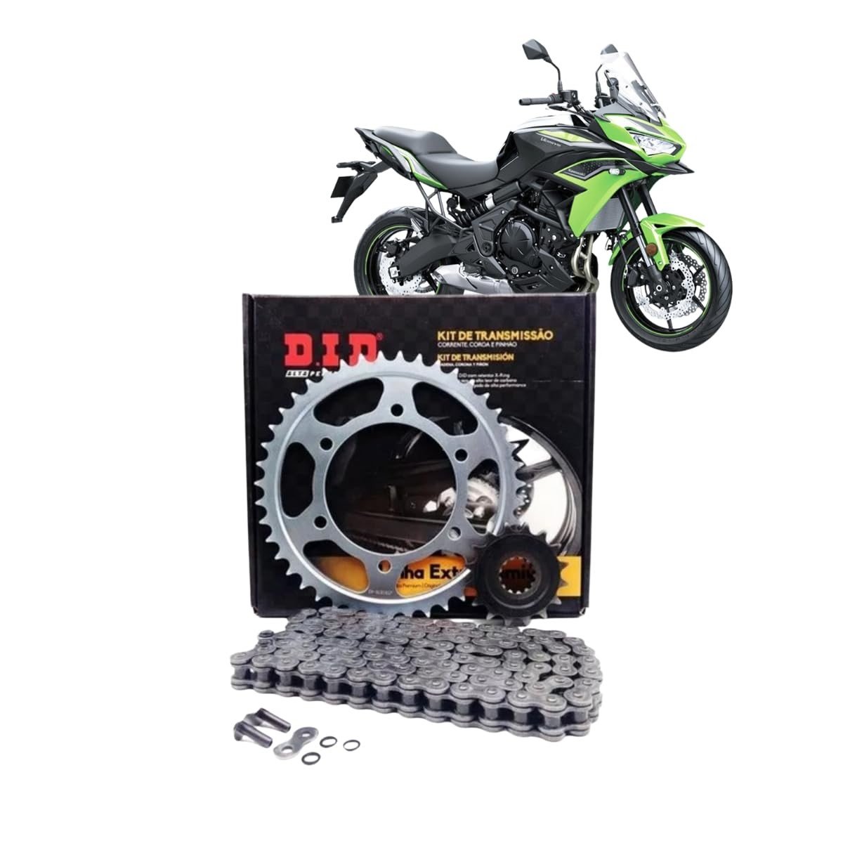 Kit Transmissão Premium Kawasaki Versys 650, Z650, Ninja 650 - Extra Durabilidade DID 520VX3