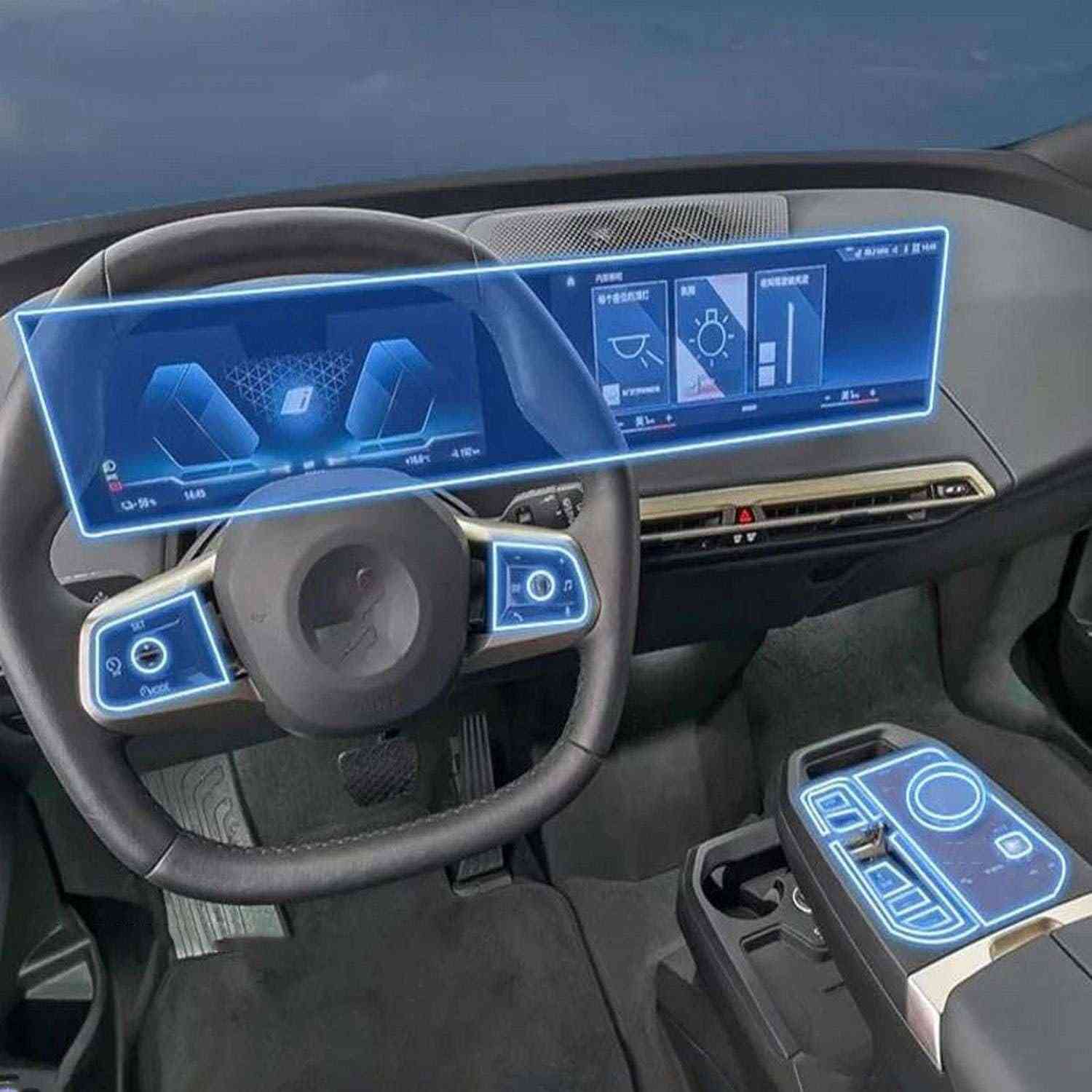 Proteção Premium para BMW iX 2022-2025: Película TPU Antiarranhões para Tela de Navegação GPS