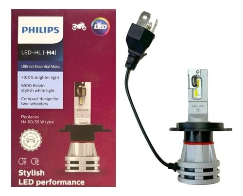 Lâmpada LED Philips Ultinon H4 6500K: Iluminação Premium para Sua Moto