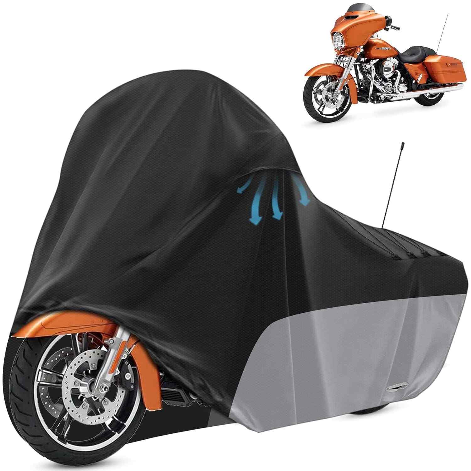 Capa Premium para Moto Harley Davidson: Proteção Total para Road King, Street Glide e Mais (Preta/Cinza)