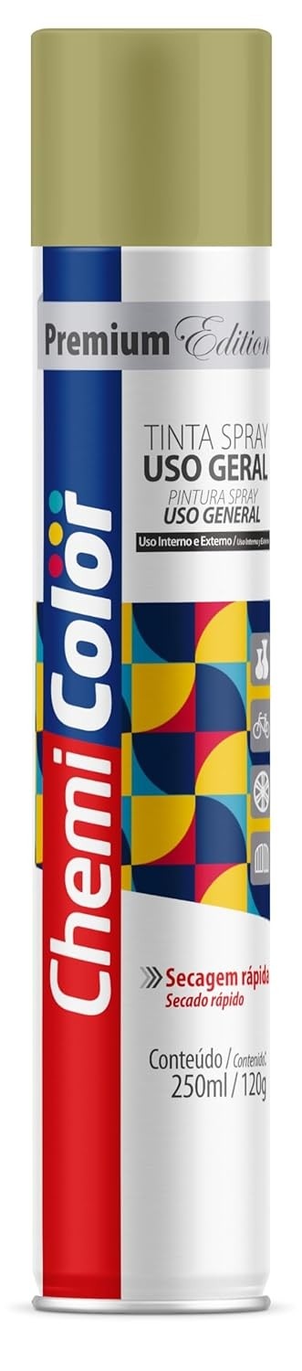 Chemicolor Tinta Alumínio 250ml - Acabamento Metálico Premium para Artesanato e Retoques