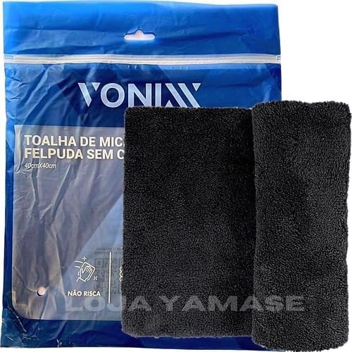 Pano Microfibra Felpuda 40x40cm Vonixx Original 410gsm - Toalha Premium para Limpeza e Polimento