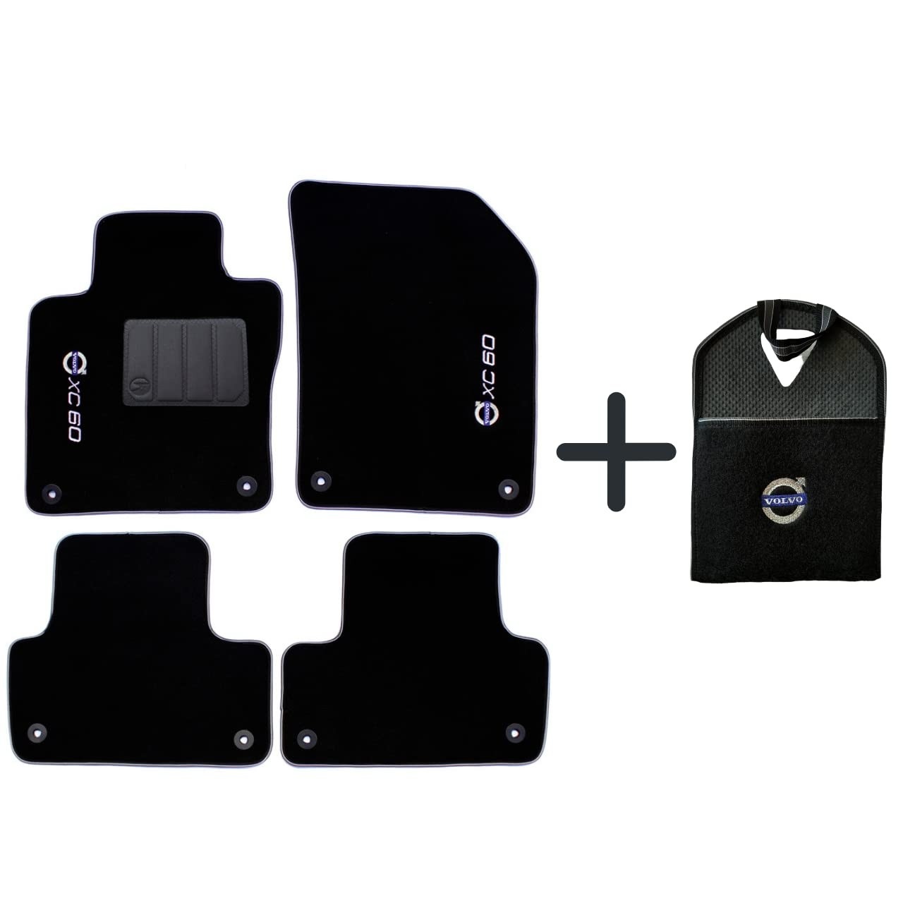 Tapete Carpete Volvo XC60 2018-2023 (5mm) + Lixeira Premium