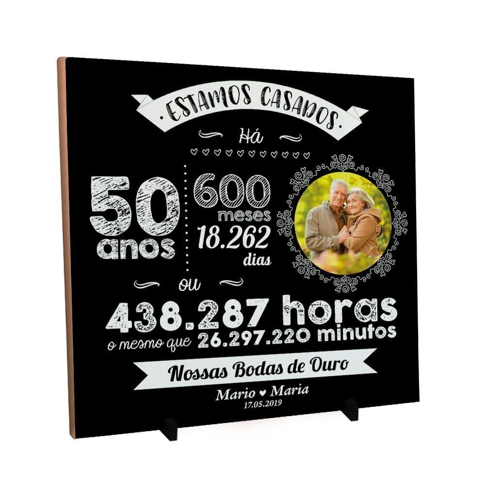 Azulejo Personalizado para Presente de Bodas - Foto e Nome do Casal