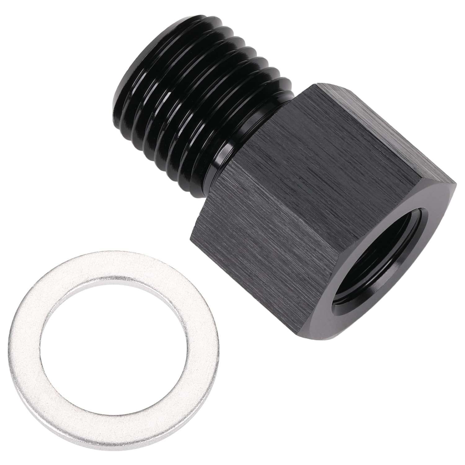 Adaptador Sensor Pressão Óleo M12x1.25 Macho para 1/8 NPT Fêmea - Alumínio Leve