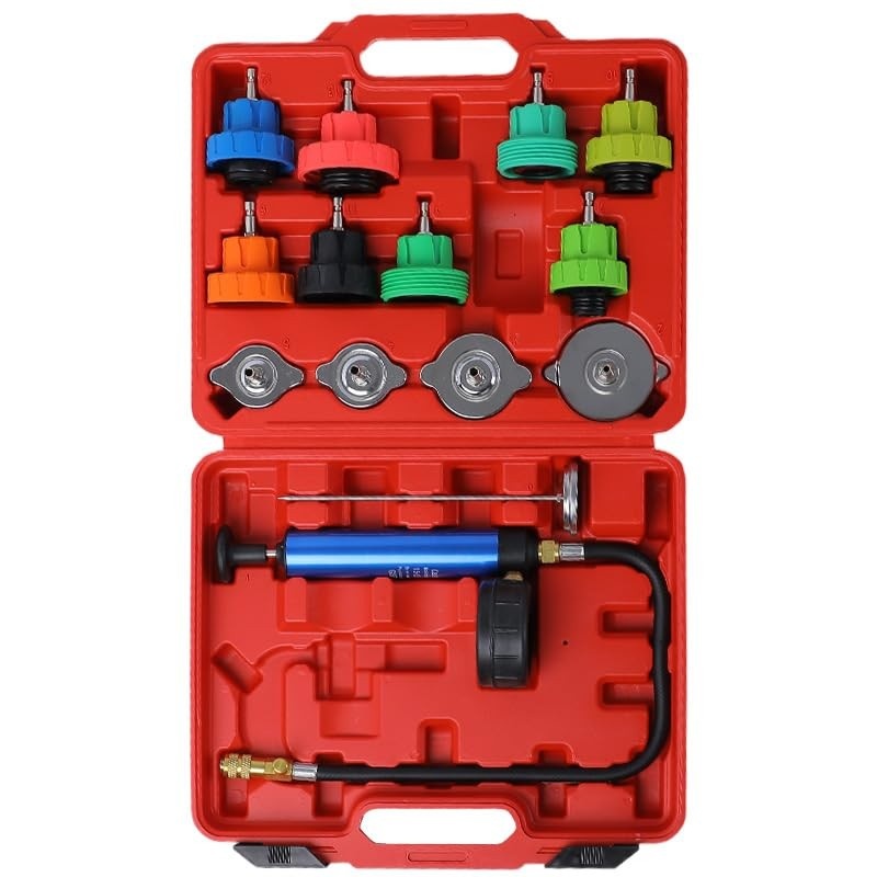 Kit Teste Pressão Radiador 14 Peças: Diagnóstico Preciso para Carros, Motos e Caminhões