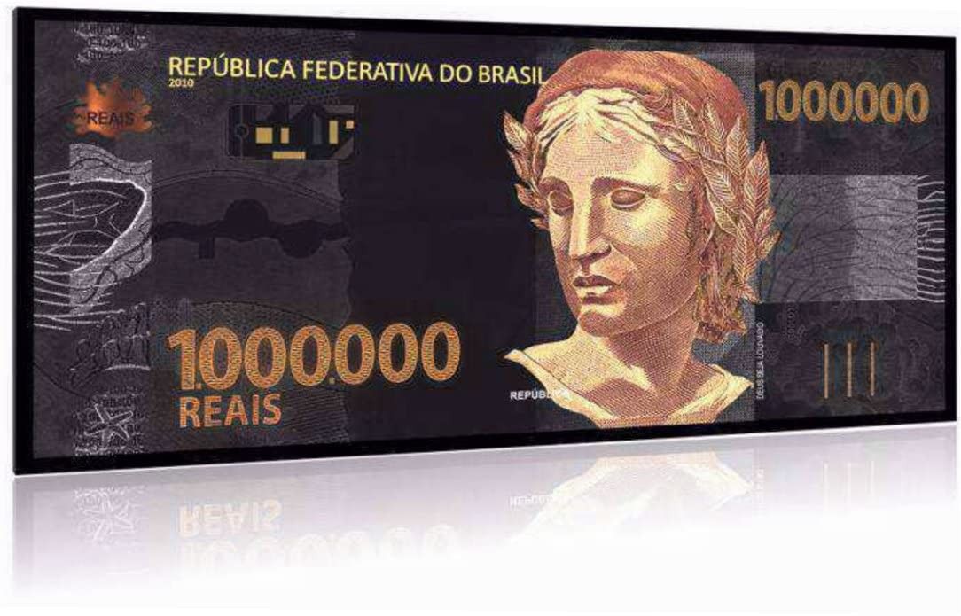 Quadro Decorativo Nota de 1 Milhão - Moldura Preta com Acrílico Cristal