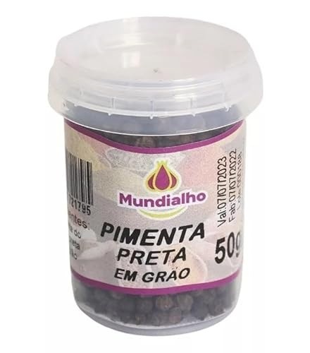 Pimenta Preta Moída Pó Pote Mundialho 50g.