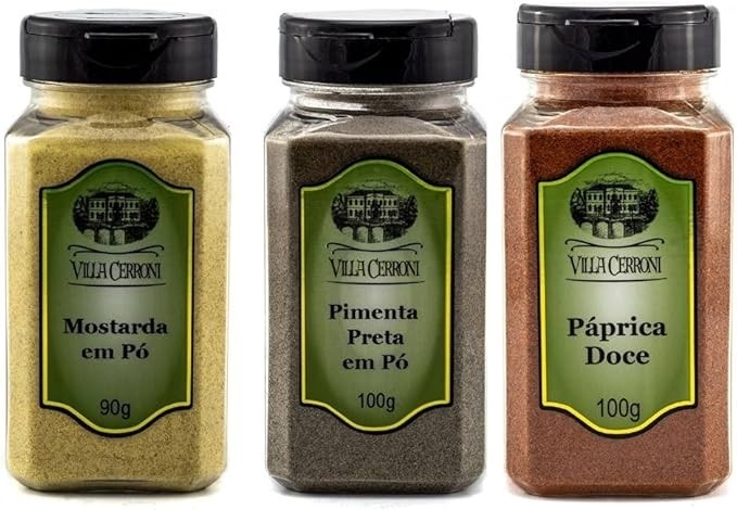 Mostarda em Pó, Pimenta Preta em Pó, Páprica Doce