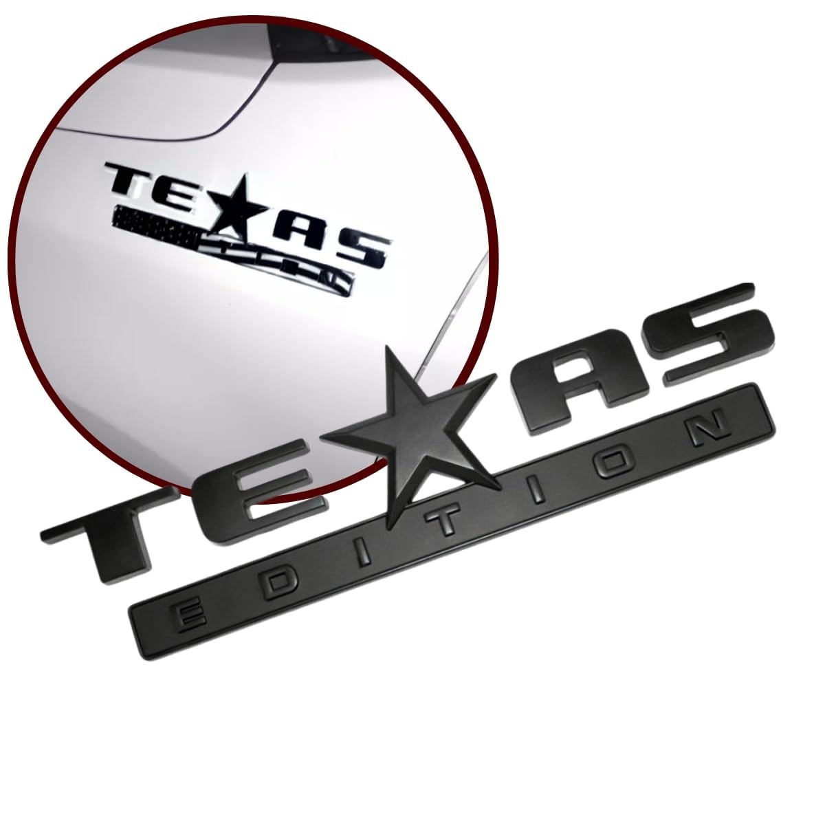 Emblema Texas Edition Cromado e Preto ABS - Personalize seu Carro com Estilo!