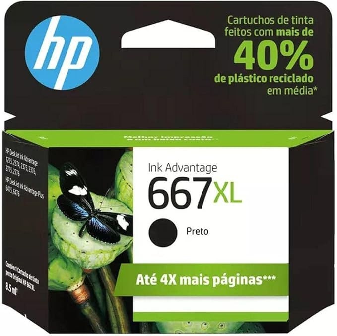 Cartucho HP 667XL Preto Original (3YM81AL)