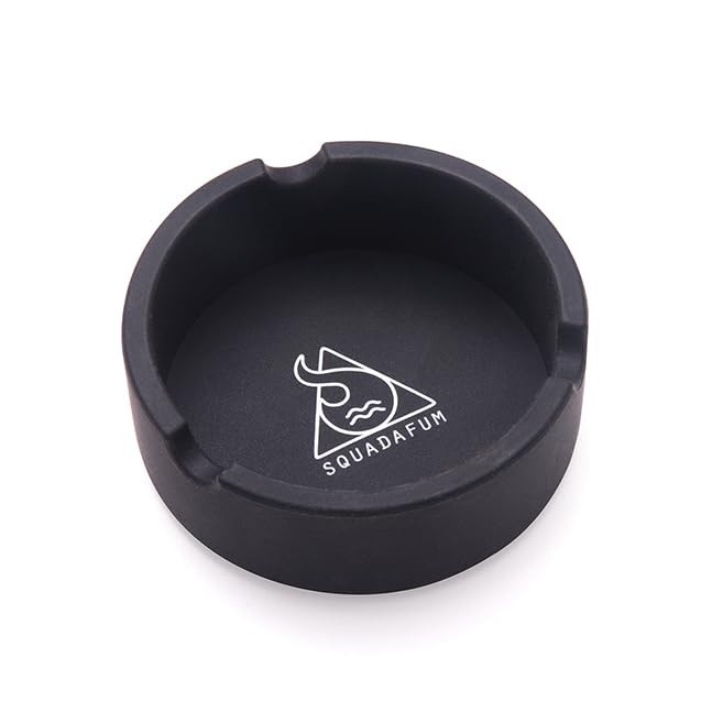 Cinzeiro de Silicone Squadafum: Resistente, Estiloso e Indestrutível | Preto Redondo Pequeno