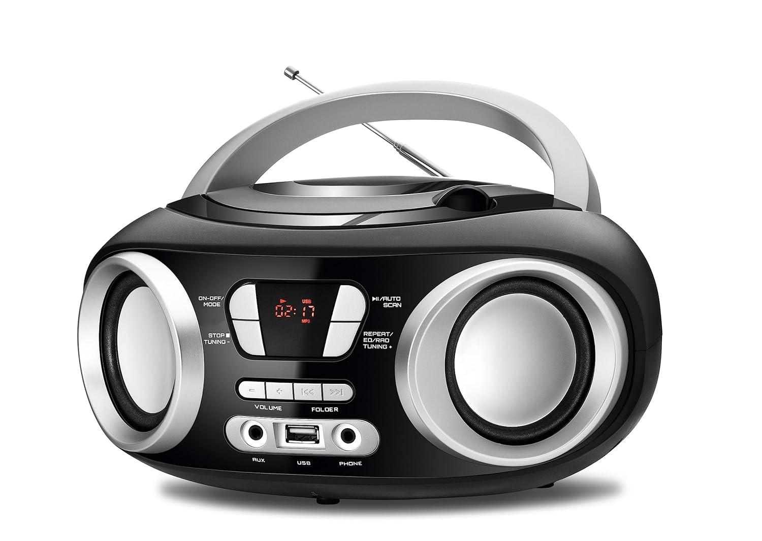Boom Box Mondial NBX-13: Som Potente com CD, USB e Rádio FM - Preto Bivolt