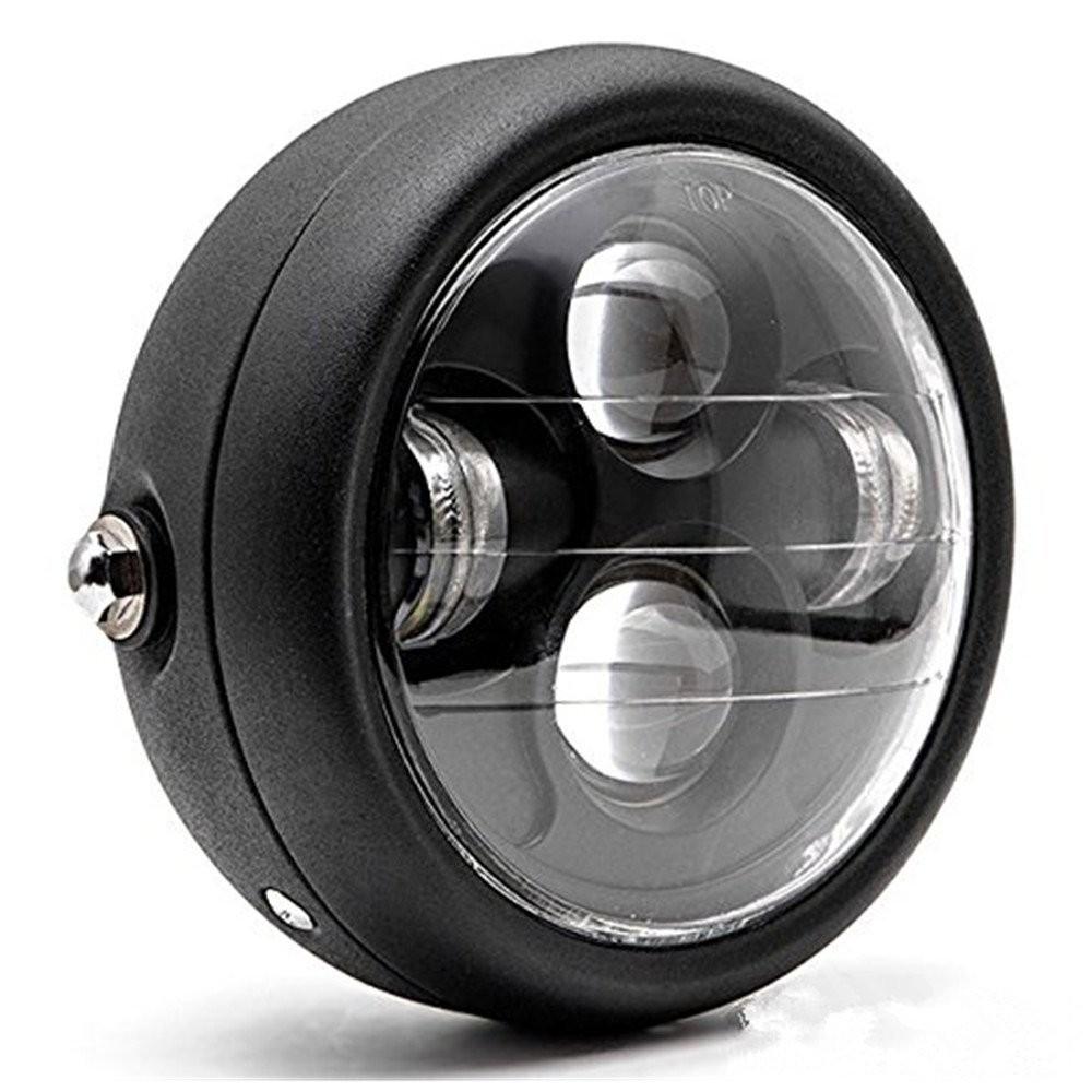 Farol de Motocicleta 16,5cm Preto: Ilumine Sua Estrada com Estilo e Segurança