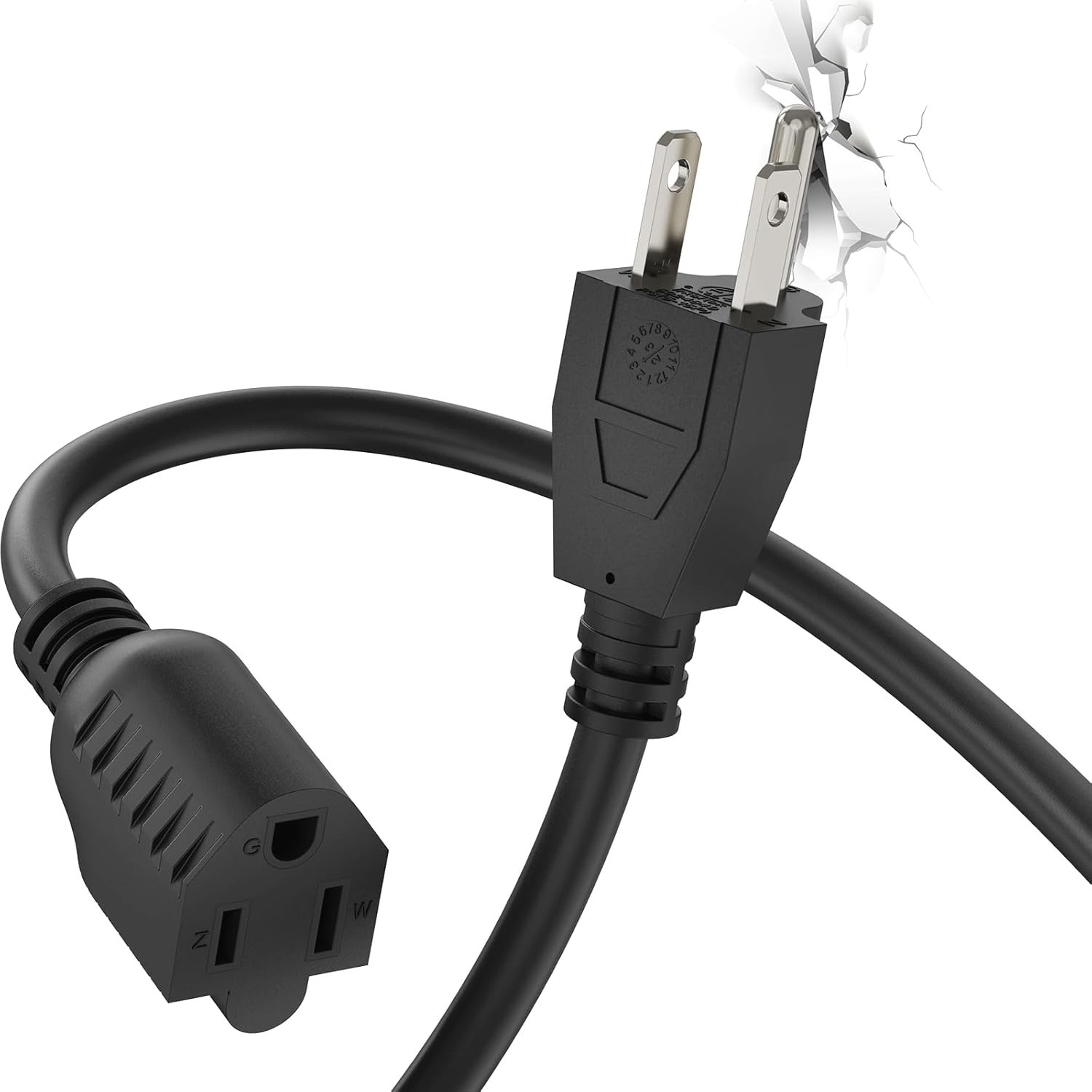 Cabo de Extensão PLUGTUL SJTW 3m Preto - Uso Interno/Externo, 16AWG, 3 Pinos, ETL Listado, 13A, 1625W