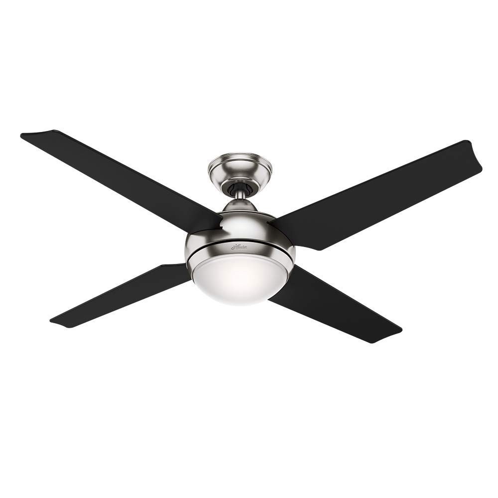 Ventilador de Teto Hunter Fan Sonic Preto 4 Pás com Luminária Integrada 220V