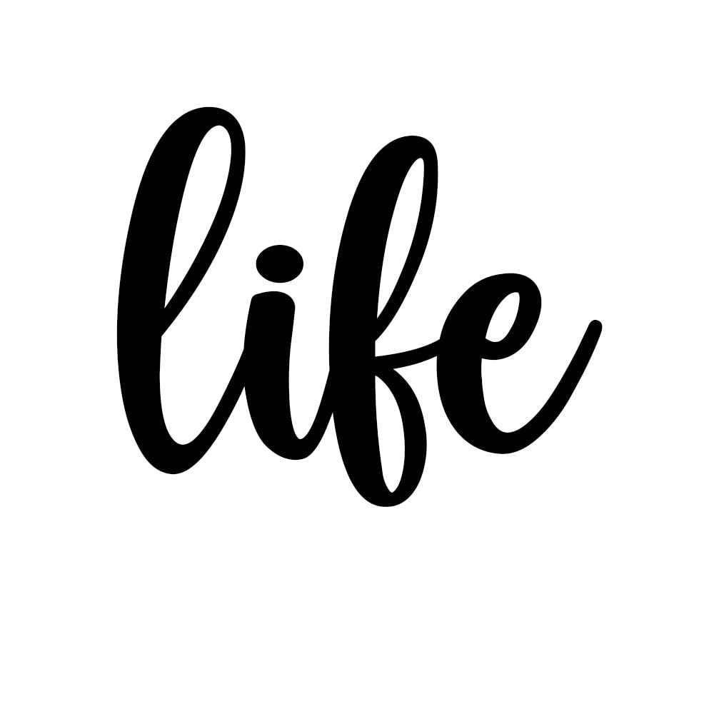 Quadro Decorativo Life 23cm Toque 3D - Palavra Inspiradora em Preto | Decore com Estilo e Arte Artesanal