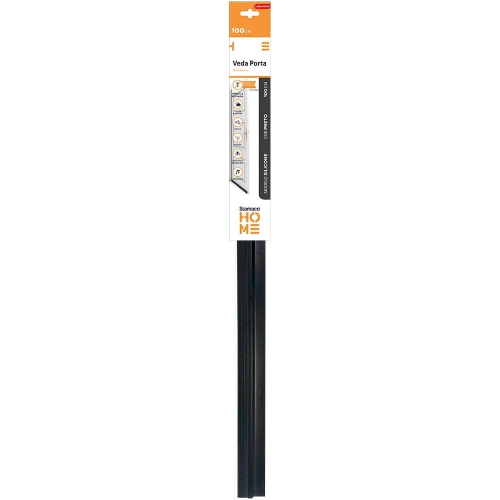 Veda Porta Rodo 100cm Preto Stamaco Home: Adeus Insetos, Poeira e Barulho!