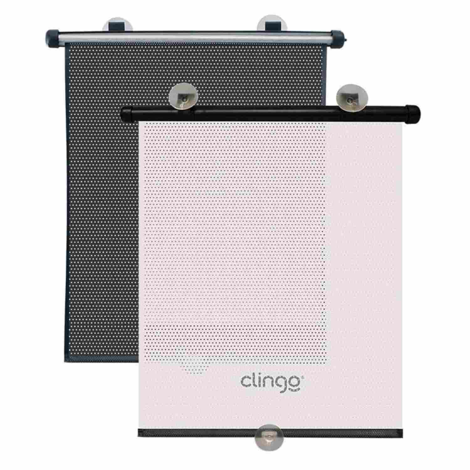 Cortina Retrátil Clingo Luxo para Carro: Proteção e Conforto em Viagens (Preto/Branco)
