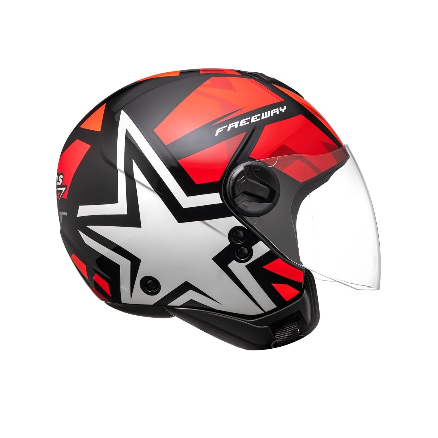 Peels Capacete Moto Aberto Freeway 1ST Preto/Vermelho 60