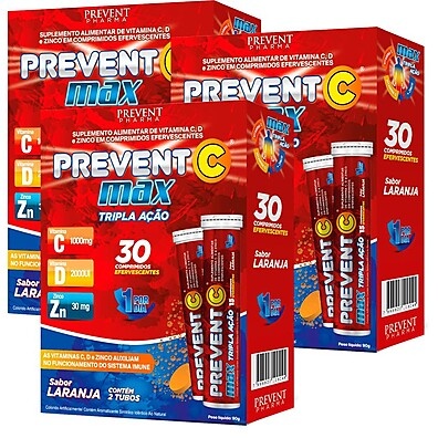 Prevent Max: Imunidade Turbinada com Vitamina C, D e Zinco