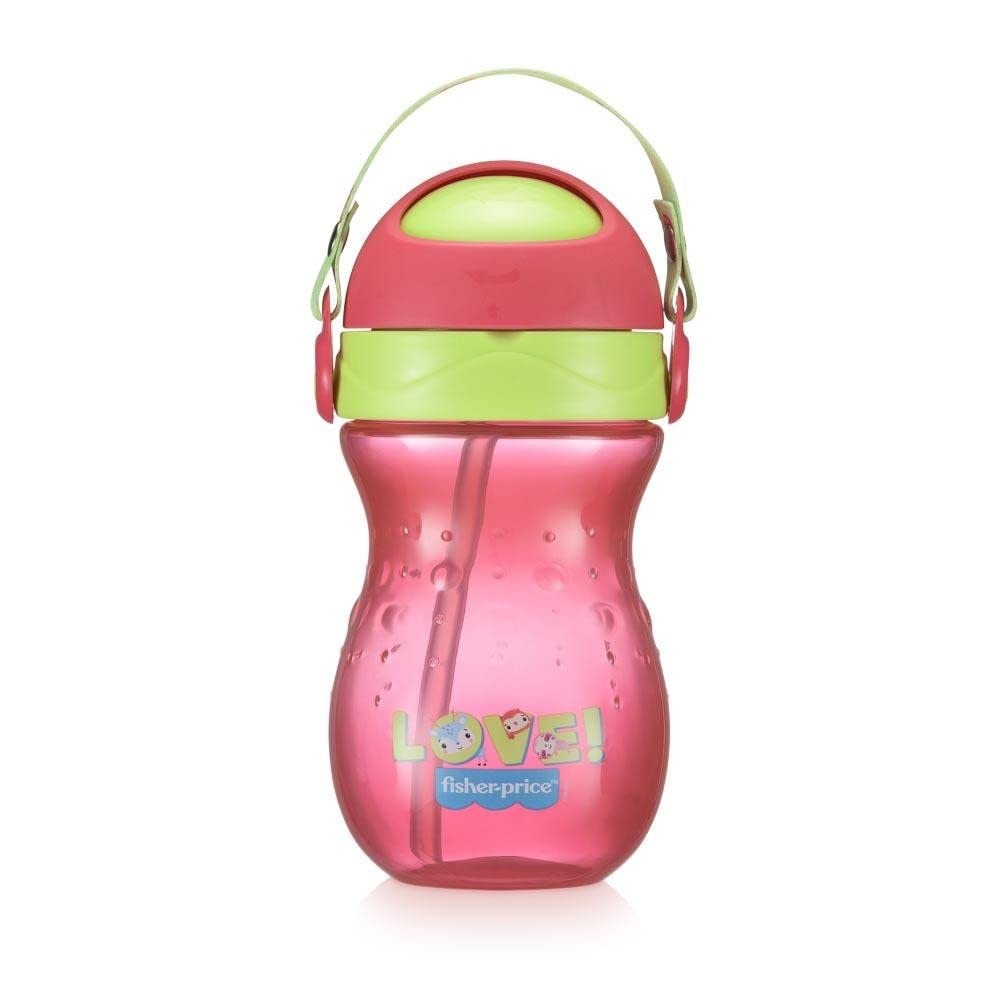 Copo com Canudo Playful Ballet 360 ml Rosa Fisher Price - Segurança e Diversão para Bebês