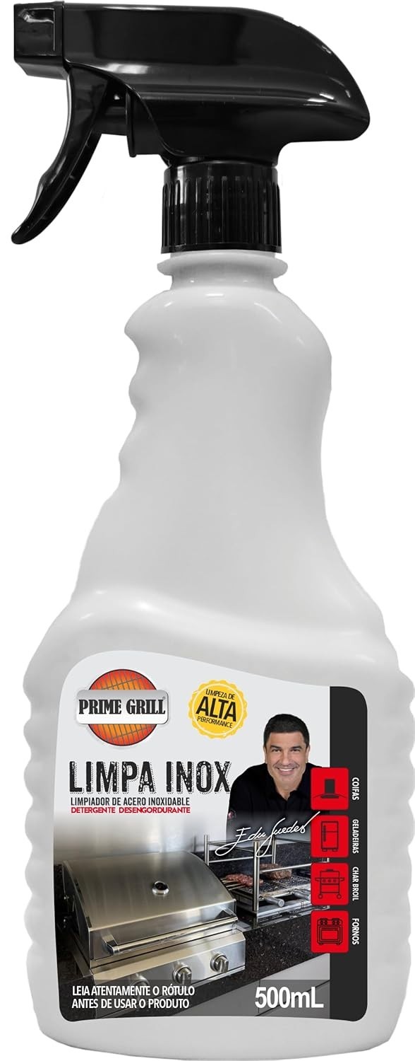 Limpa Inox Prime Grill - Limpeza Profunda para Churrasqueiras e Eletrodomésticos