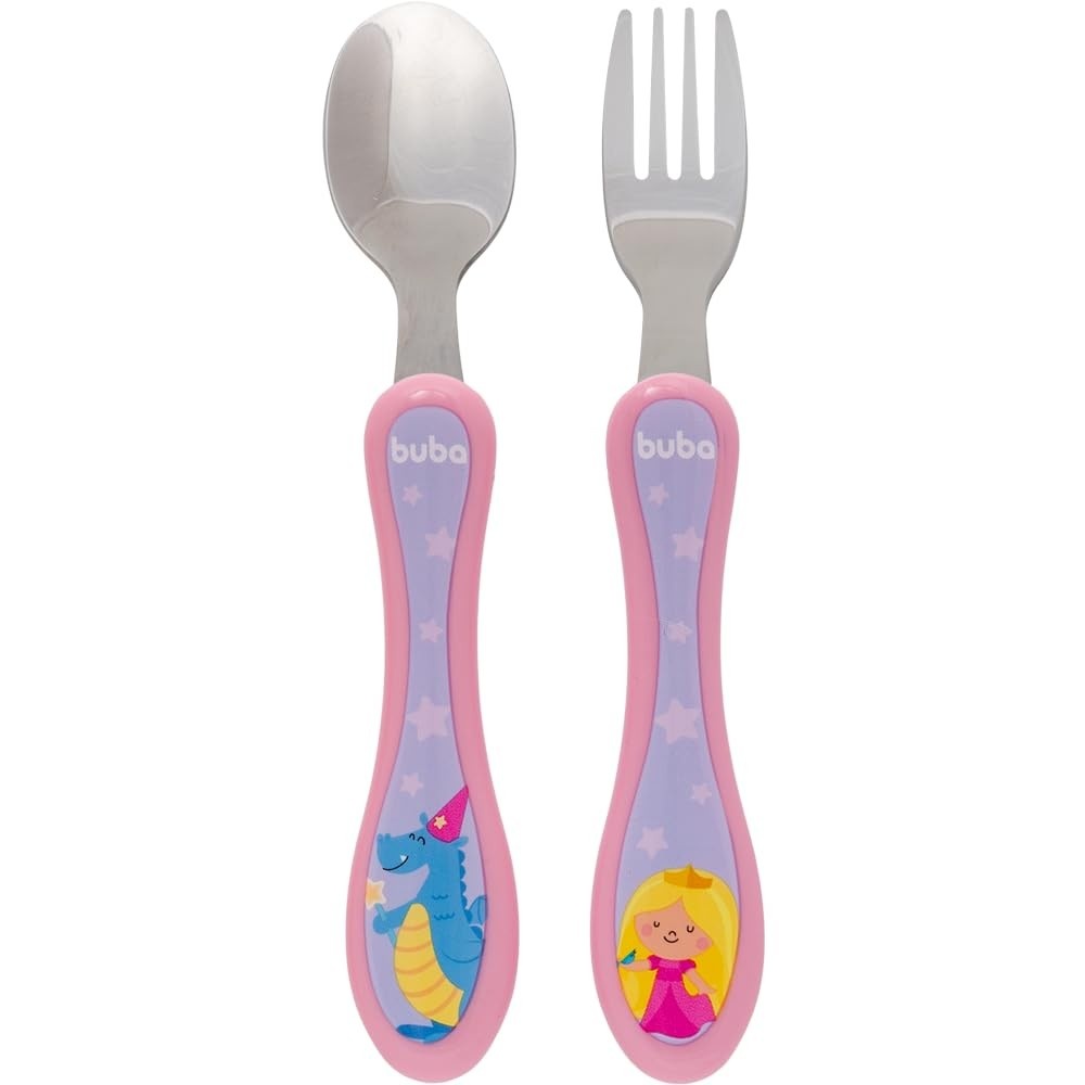 Kit Talheres Aventuras Princesa - Design Anatômico com Ponta em Aço Inoxidável