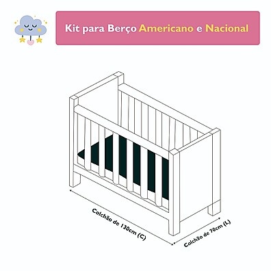 Kit Berço Americano com Ninho Redutor – 15 Peças Marinho Príncipe
