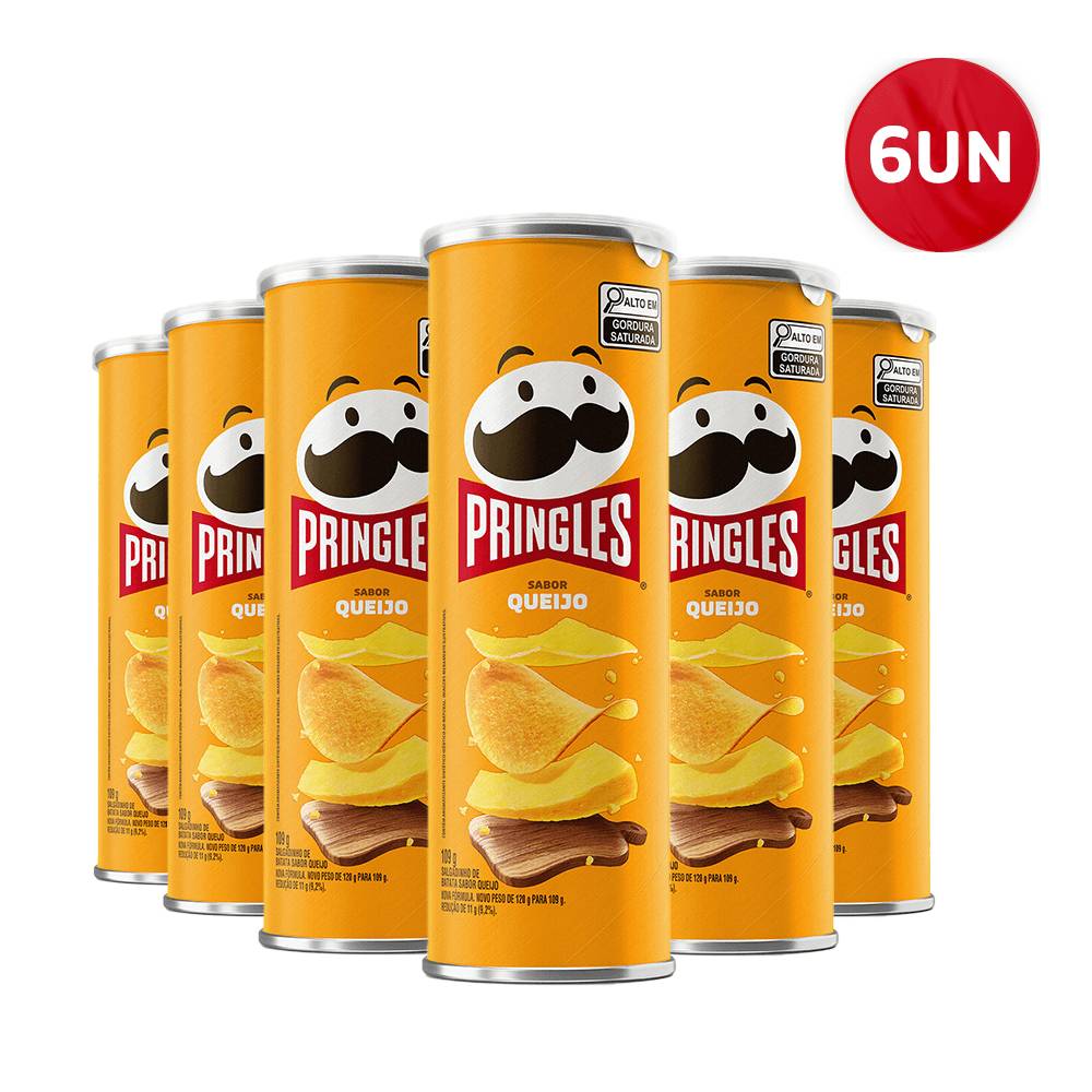 Pringles Queijo: Combo com 6 Latas de Sabor!