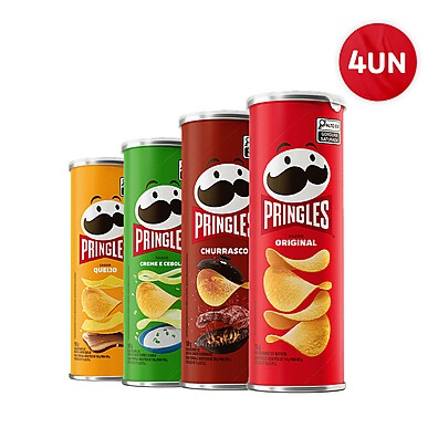 Pringles Sortido: 4 Latas de Sabor Incomparável!