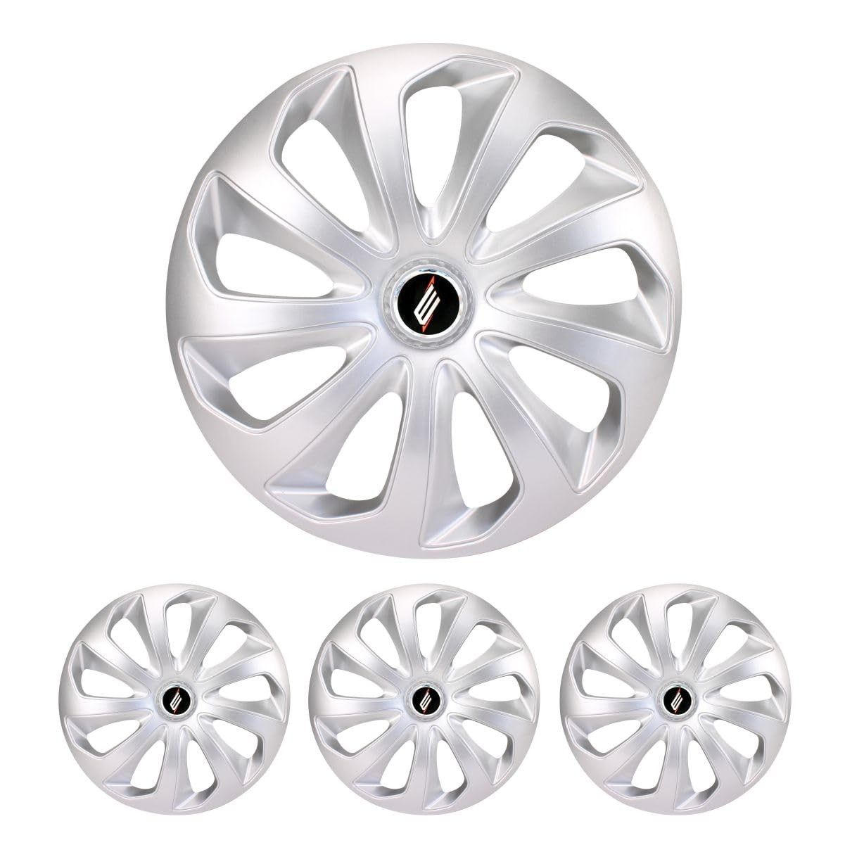 Jogo de Calotas Velox Silver Aro 14 para Onix, Prisma, Corsa, Celta e Mais + Selo Resinado