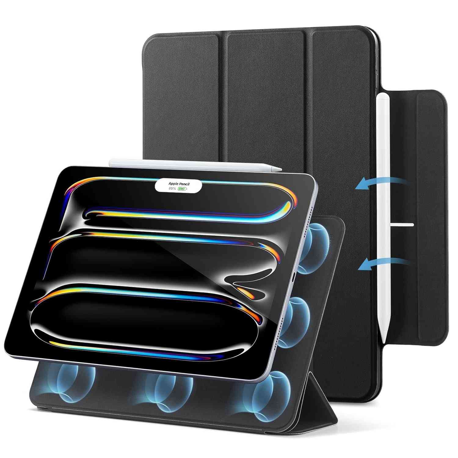 ESR Capa iPad Pro 13" M4 (2024): Magnética, Fina, Suporte Triplo e Pencil Pro - Preto