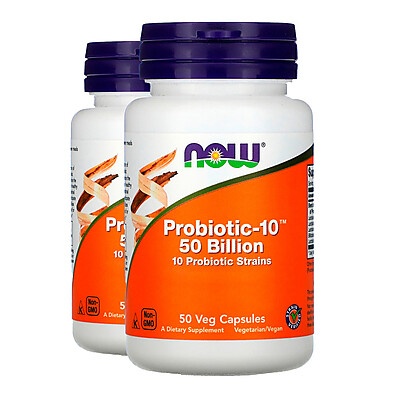 Probiótico-10 50 Bilhões Now Foods – Saúde Intestinal em 50 Cápsulas